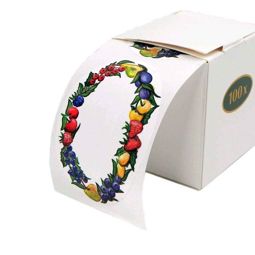 Household Fruit Design Labels W Dispenser  500Pcs